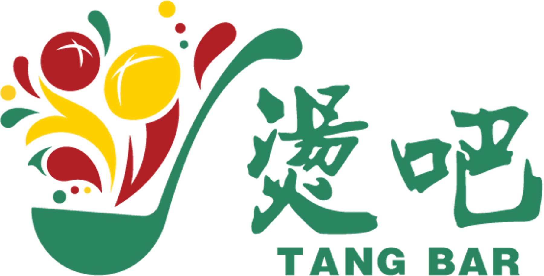 Logo for Tang Bar featuring stylized red and yellow fruits within a green bowl shape on the left. Chinese characters and "TANG BAR" text on the right in green.